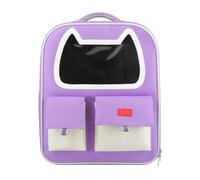 Pet travel Box Portable Outdoor Cat Bag Oxford Cloth Waterproof Backpack Pet Outdoor Bag Breathable Universal Cat Bag Pet Cage(Purple)