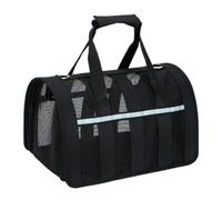 Pet travel Box Travel Cat Bag Foldable Portable Cat Cage Mesh Breathable Striped Simple Pet Backpack When Going Out Pet Cage(Black,42 * 26 * 25cm)