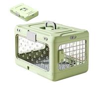 Pet Travel Crate - Hard-Sided Foldable Cat Carrier Box | PP & Iron Mesh Kennel for Puppy Outings Hiking Cycling Road Trip Camping Outdoor Adventures 50 x 32 x 31 cm