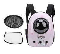 Pet Travel Knapsack Space Capsule with Transparent Hemispherical Cover | Hands free pet backpack with large side vents for air circulation, a built in lock to prevent escape, and an outer pocket for