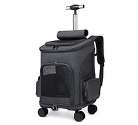 Pet Travel Stroller Cart Travel Cat Dog Removable Pet Stroller Fold with Storage Bag 4 Wheels,Gray (Color : Black)