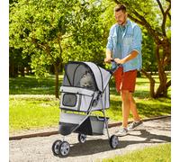 Pet Travel Stroller Cat Dog Pushchair Puppy Jogger Carrier Three Wheels 5 Colour