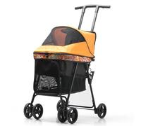 Pet Travel Stroller - Compact and Foldable Dog Stroller with Breathable Mesh - Large Wheels for Cats and Dogs up to 22 pounds,A