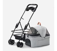 Pet Travel Stroller Dog Pushchair for Dogs Outgoing Folding Transport Cart,Blue (Color : Gris)