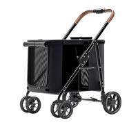 Pet Travel Stroller Foldable Cart Carriage Dog Strollers for Large Dogs, Pet Dog Stroller Folding Large Space Dog Pram Pushchair Luxury Multi Carrier for Cat Dog and More(Nero)