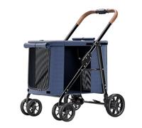 Pet Travel Stroller Foldable Cart Carriage Dog Strollers for Large Dogs, Pet Dog Stroller Folding Large Space Dog Pram Pushchair Luxury Multi Carrier for Cat Dog and More (Blue)