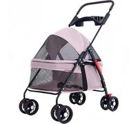 Pet Travel Stroller, Foldable Dog Pram with Wheels, Portable Cat Carrier Bag and Trolley for Dogs and Cats, Pecute Pet Carrier with Handbag Function