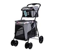Pet Travel Stroller Portable Travel Carrier Double Pet Stroller One-Hand Folding,for Small Medium Dogs Cats,A (Color : OneColor)