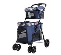 Pet Travel Stroller Portable Travel Carrier Double Pet Stroller One-Hand Folding,for Small Medium Dogs Cats,A (Color : B)