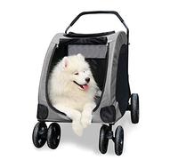 Pet Travel Stroller Travel Stroller Medium and large Pet Pushchair Jogger Dog Cat Folding Load 55kg,durable,Red (Color : Gris)