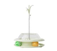 Pet Treat Dispenser - Multi-Functional Food Toys for Cat, Spring Teaser Wand with Rolling Balls, Interactive Cat Toy for Boredom Relief, Made with Pet-Safe Material, Stimulating Active & Curious Cats