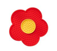 Pet Treat Mat Slow Feeder - Licking Mat For Dogs In Flower Shape | Interactive Calming Dog Toy, Suction Cup Boredom Buster | Distraction Pad for Puppy Cat Bathing and Grooming