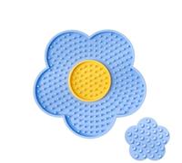 Pet Treat Mat Slow Feeder - Licking Mat For Dogs In Flower Shape | Interactive Calming Dog Toy, Suction Cup Boredom Buster | Distraction Pad for Puppy Cat Bathing and Grooming