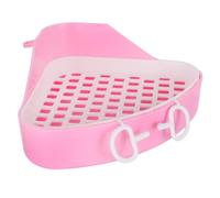 PET Triangle Potty Toilet Trainer Corner Plastic for Chinchilla | Portable, Easy to Clean, Floor Protection, Home and PET Store Use, Pink Plastic, for Guinea Pig
