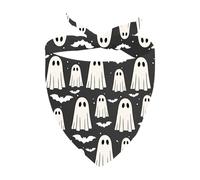 Pet Triangle Scarf Bats And Ghosts Dog Bandana Breathable Cat Dog Handkerchief Washable Cat Dogs Kerchief For Rabbits Festival Party Birthday 30X70Cm