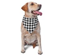 Pet Triangle Scarf Black And White Houndstooth Pet Neckerchief Washable Triangle Bib Scarf Soft Cat Dogs Kerchief For Rabbits Cats Small Medium Large