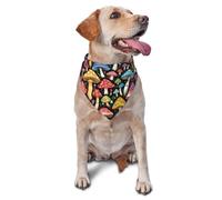Pet Triangle Scarf Bright Mushrooms Print Cat Dogs Kerchief Decoratio Pet Neckerchief Breathable Triangle Bib Scarf For Birthday Dogs And Cats Small Medium Large 30X70Cm