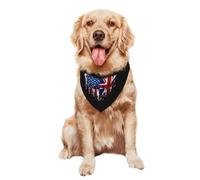 Pet Triangle Scarf Britain America Hearts British Flag Soft Triangle Bib Scarf Breathable Dog Bandana For Rabbits Small Medium Large Festival Party 30X70Cm