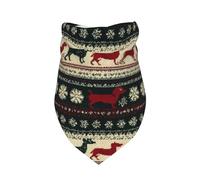 Pet Triangle Scarf Christmas Dachshund Pooch 2 Printed Cat Dogs Kerchief Decoratio Cat Dog Handkerchief Soft Dog Bandana For Birthday Cats Small Medium Large 30X70Cm