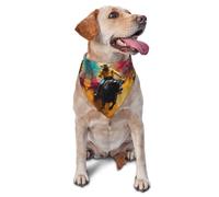 Pet Triangle Scarf Colorful Cow Western Man Print Pet Neckerchief Decoratio Cat Dog Handkerchief Soft Cat Dogs Kerchief For Small Medium Large Dogs And Cats Festival Party 30X70Cm