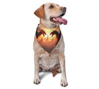 Pet Triangle Scarf Cool Fire Dragon Print Pet Neckerchief Soft Triangle Bib Scarf Decoratio Cat Dog Handkerchief For Birthday Festival Party Small Medium Large 30X70Cm