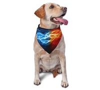 Pet Triangle Scarf Fire And Ice Fractal Light-Ning Pet Neckerchief Decoratio Cat Dog Handkerchief Costumes Headwear Cat Dogs Kerchief For Rabbits Festival Party Cats 30X70Cm
