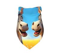Pet Triangle Scarf Funny Countryside Donkey Printed Pet Neckerchief Washable Triangle Bib Scarf Breathable Cat Dog Handkerchief For Festival Party Rabbits Birthday 30X70Cm