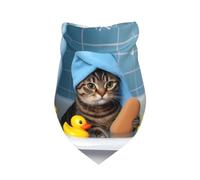 Pet Triangle Scarf Funny Taking A Bath 1 Print Dog Bandana Washable Cat Dog Handkerchief Soft Triangle Bib Scarf For Cats Festival Party Rabbits