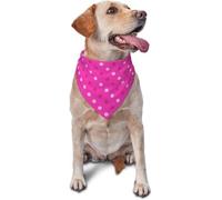 Pet Triangle Scarf Hot Pink Polka Dot F Cat Dogs Kerchief | Washable Dog Bandana Soft Pet Neckerchief For Birthday Festival Party Small Medium Large
