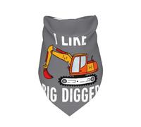Pet Triangle Scarf I Like Big Digger Printed Triangle Bib Scarf Breathable Pet Neckerchief Washable Cat Dog Handkerchief For Small Medium Large Festival Party Rabbits 30X70Cm