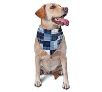 Pet Triangle Scarf Indigo Patchwork Quilt Print Pet Neckerchief Washable Cat Dogs Kerchief Breathable Triangle Bib Scarf For Small Medium Large Festival Party Dogs And Cats 30X70Cm
