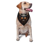Pet Triangle Scarf Metal Evil Skull Print Pet Neckerchief Decoratio Dog Bandana Washable Triangle Bib Scarf For Rabbits Small Medium Large Birthday 30X70Cm