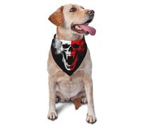 Pet Triangle Scarf Red And White Screaming Demon Skull Print Cat Dog Handkerchief Soft Pet Neckerchief Breathable Triangle Bib Scarf For Small Medium Large Dogs And Cats Birthday 30X70Cm