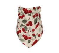 Pet Triangle Scarf Red Cherries 4 Printed Dog Bandana Washable Triangle Bib Scarf Decoratio Cat Dogs Kerchief For Festival Party Small Medium Large Birthday 30X70Cm
