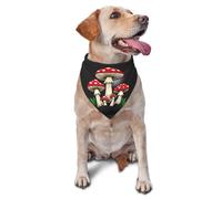 Pet Triangle Scarf Red Mushrooms Print Cat Dog Handkerchief Washable Cat Dogs Kerchief Soft Dog Bandana For Dogs And Cats Birthday Small Medium Large 30X70Cm
