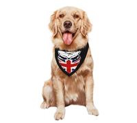 Pet Triangle Scarf Skull Britain British Flag Decoratio Cat Dog Handkerchief Washable Pet Neckerchief For Birthday Rabbits Small Medium Large 30X70Cm