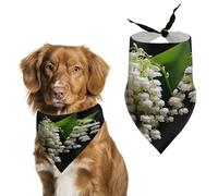 Pet Triangle Scarf Some Lilies Of The Valley Dog Bandana Soft Pet Neckerchief Breathable Triangle Bib Scarf For Festival Party Dogs And Cats Birthday 30X70Cm