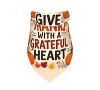 Pet Triangle Scarf Thanksgiving With A Grateful Heart Printed Pet Neckerchief Decoratio Cat Dog Handkerchief Costumes Headwear Dog Bandana For Rabbits Small Medium Large Festival Party 30X70Cm