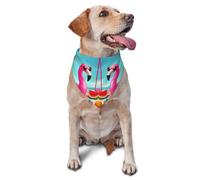 Pet Triangle Scarf Tropical Flamingo Pool Float Print Triangle Bib Scarf Decoratio Cat Dogs Kerchief Soft Pet Neckerchief For Small Medium Large Birthday Festival Party 30X70Cm