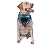 Pet Triangle Scarf Undersea Shark Print Dog Bandana Decoratio Triangle Bib Scarf Breathable Pet Neckerchief For Dogs And Cats Small Medium Large Festival Party 30X70Cm