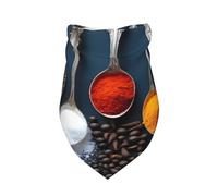 Pet Triangle Scarf Various Herbs And Spices In Spoons Printed Cat Dog Handkerchief Decoratio Triangle Bib Scarf Breathable Cat Dogs Kerchief For Cats Small Medium Large Festival Party 30X70Cm