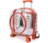 Pet Trolley Carrier for Cats and Small Dogs, Portable Rolling Cat Kennel with Silent Wheels