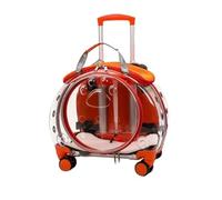 Pet Trolley Case Carrier For Cats And Puppy Ventilated Cat Backpack Carrier(Orange)