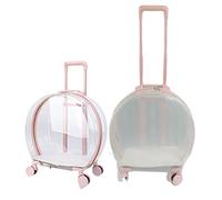 Pet Trolley Cat Dog Waterproof Mobile Castle Universal Suitcase Transparent Tote Bag,50cm x 45cm x 25cm