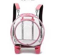 Pet Trolley Crate Transparent pet Crate Dog Outing Bag Portable Large Capacity Space Capsule Cat Bag (Pink)…