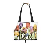 Pet-Tulip Scape print portable bag, lightweight and breathable, suitable for taking small pets out.