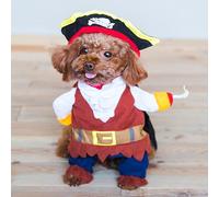 Pet Tume,Polyester Cute Dule Pet Loween Clothes Funny Tume Dr Up for Catogs (S)