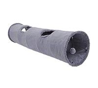 Pet Tunnel Cat Tunnel Plush Gray Cat Toy Foldable Play Tunnel Rustling Tunnel for Cats Puppies Rabbits and Small Animals