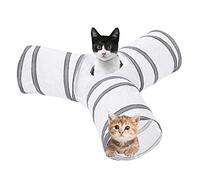 Pet Tunnel, Foldable 4 Color 3 Way Cat Tunnel Tube Play Toy Indoor Outdoor Pet Interactive Training Toy for Rabbits Kitty Kittens Puppy and Dogs(# 01)