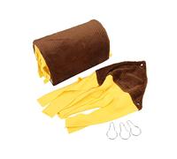 Pet Tunnel House with Removable Flannel Hammock | Multi functional small animal hideout tube with tassel ends for private play and seasonal comfort cooling pad plus plush